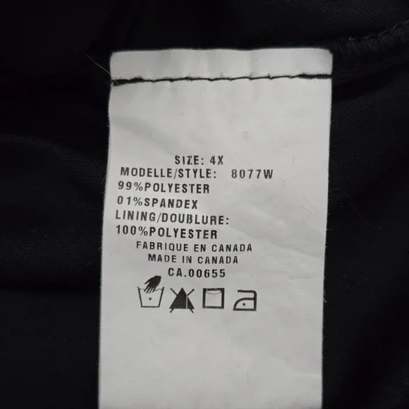 Penningtons Women's Plus Size Tiered Ruffle Mixed Media Dress Black White 4X - Picture 10 of 16